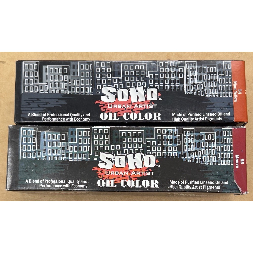 SoHo Urban Artist Oil Paint Thick & Rich 5.9 Fl Oz [54 MARS YELLOW] & [55 MAUVE]